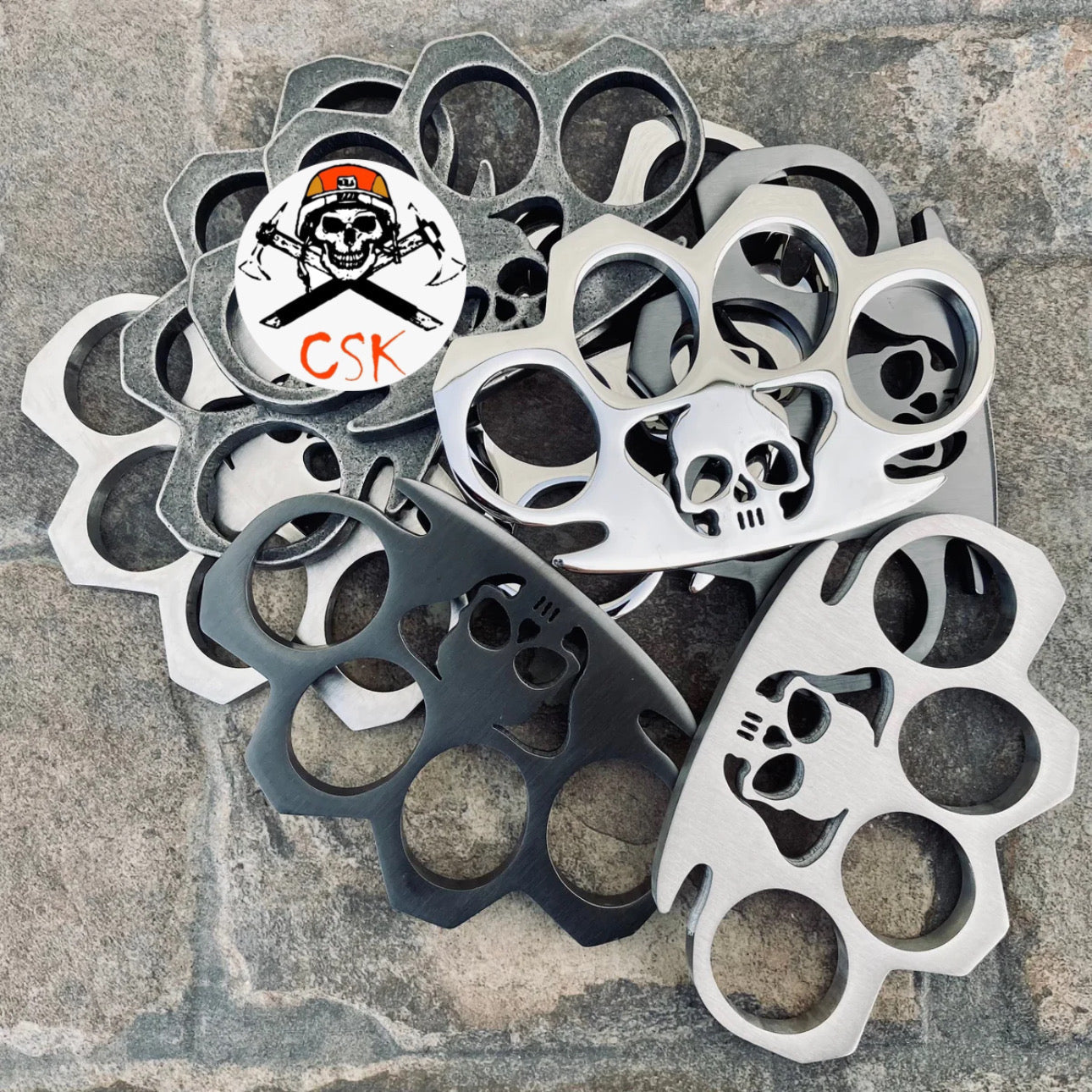 Skull 4 Finger Ring knuckle-Pick A Color