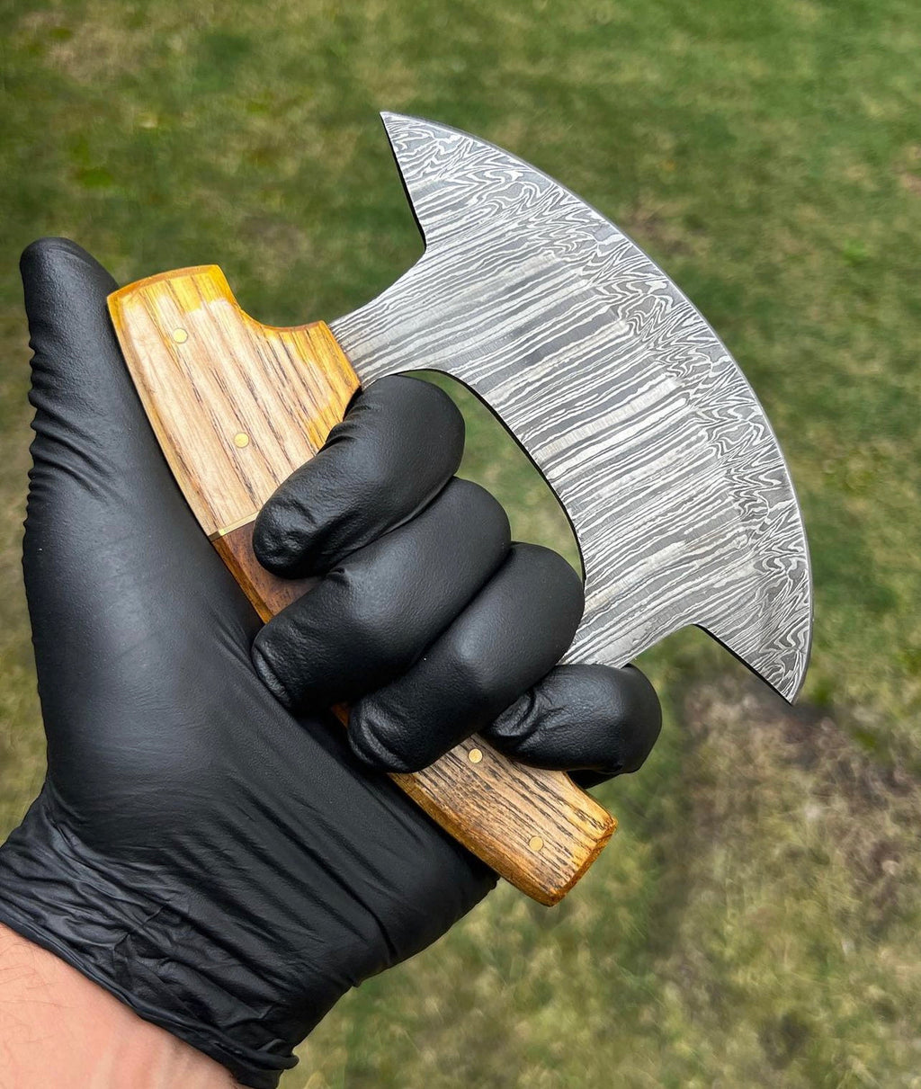 Unique Custom Made Damascus Ulu Knife