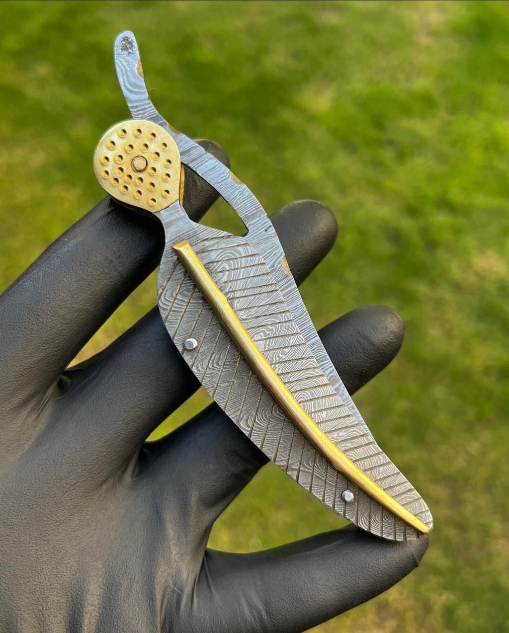 Damascus Leaf Pocket knife, Folding Knife, Every Day Carry Knife , Damascus Knives, Gift For Him