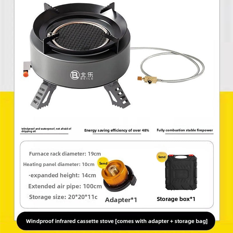 New Explorer 4000W infrared camping stove: portable, windproof, with electronic ignition
