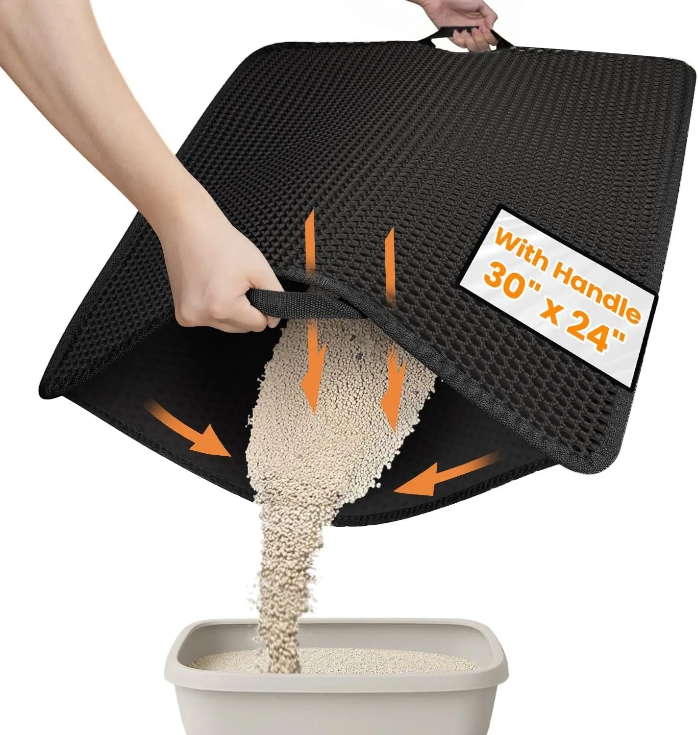 Cat Litter Mat –Waterproof & Urine Proof, Scatter Control, Easy Clean, Washable, BPA-Free