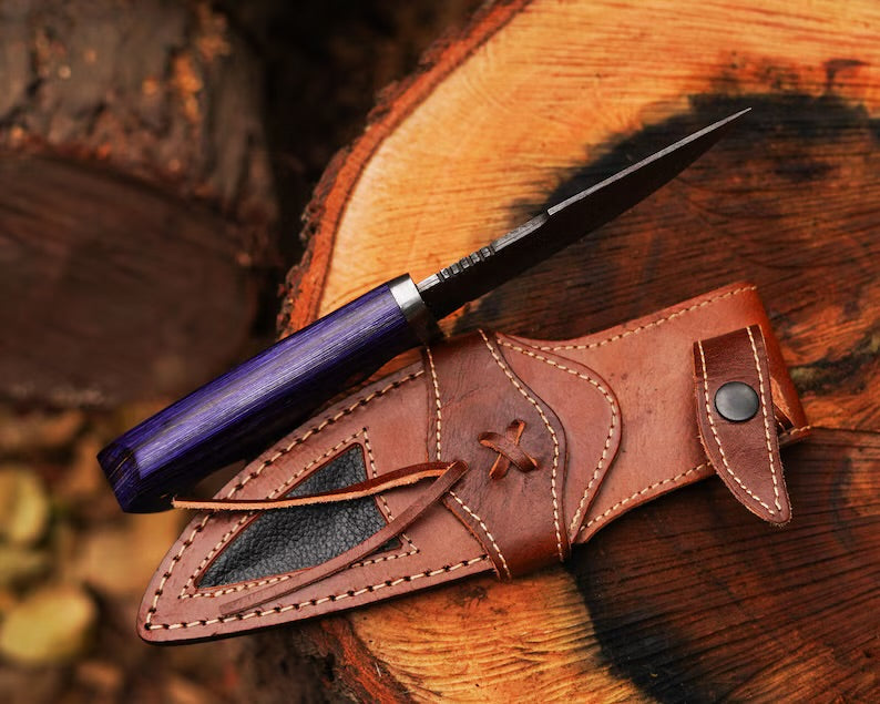 Bobcat Damascus Steel Hunting Knife by cskforged