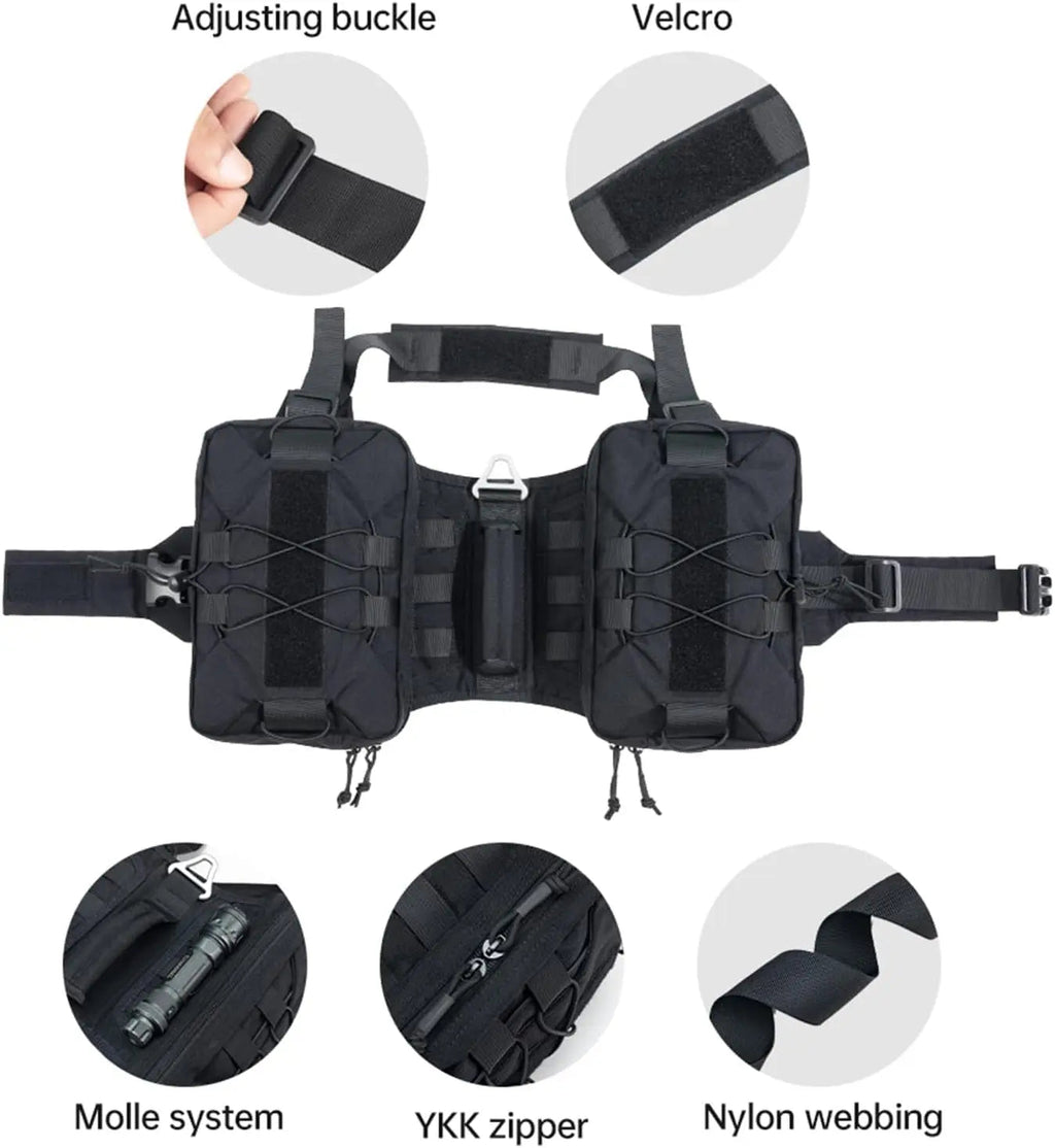 Dog Backpack Tactical Saddle Bag for Hiking & Camping