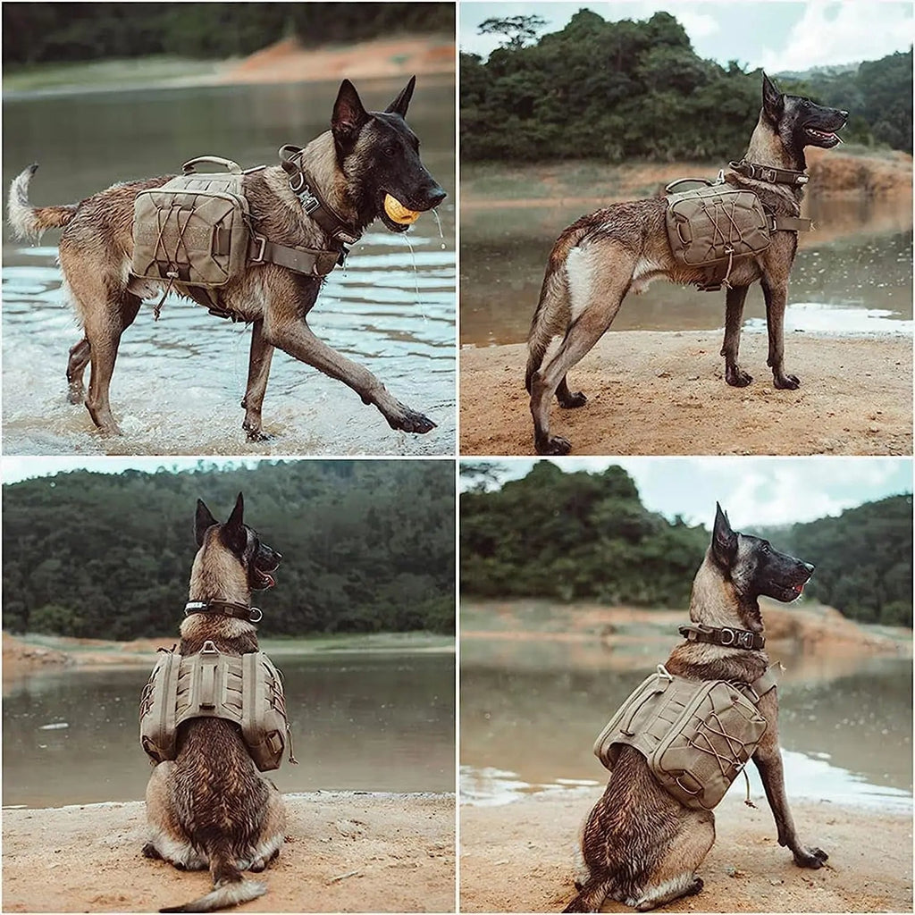 Dog Backpack Tactical Saddle Bag for Hiking & Camping