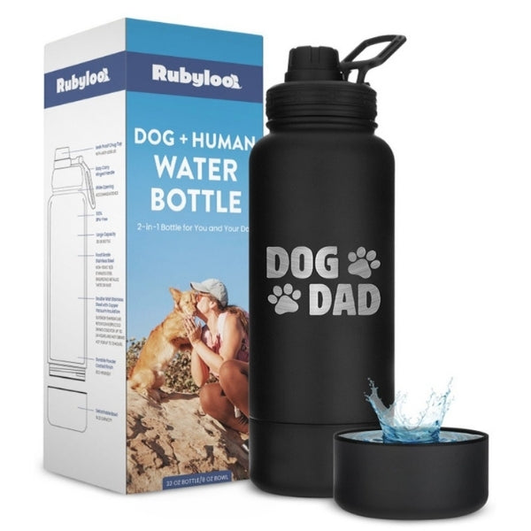 Dog + Human Water Bottle with Detachable  Bowl