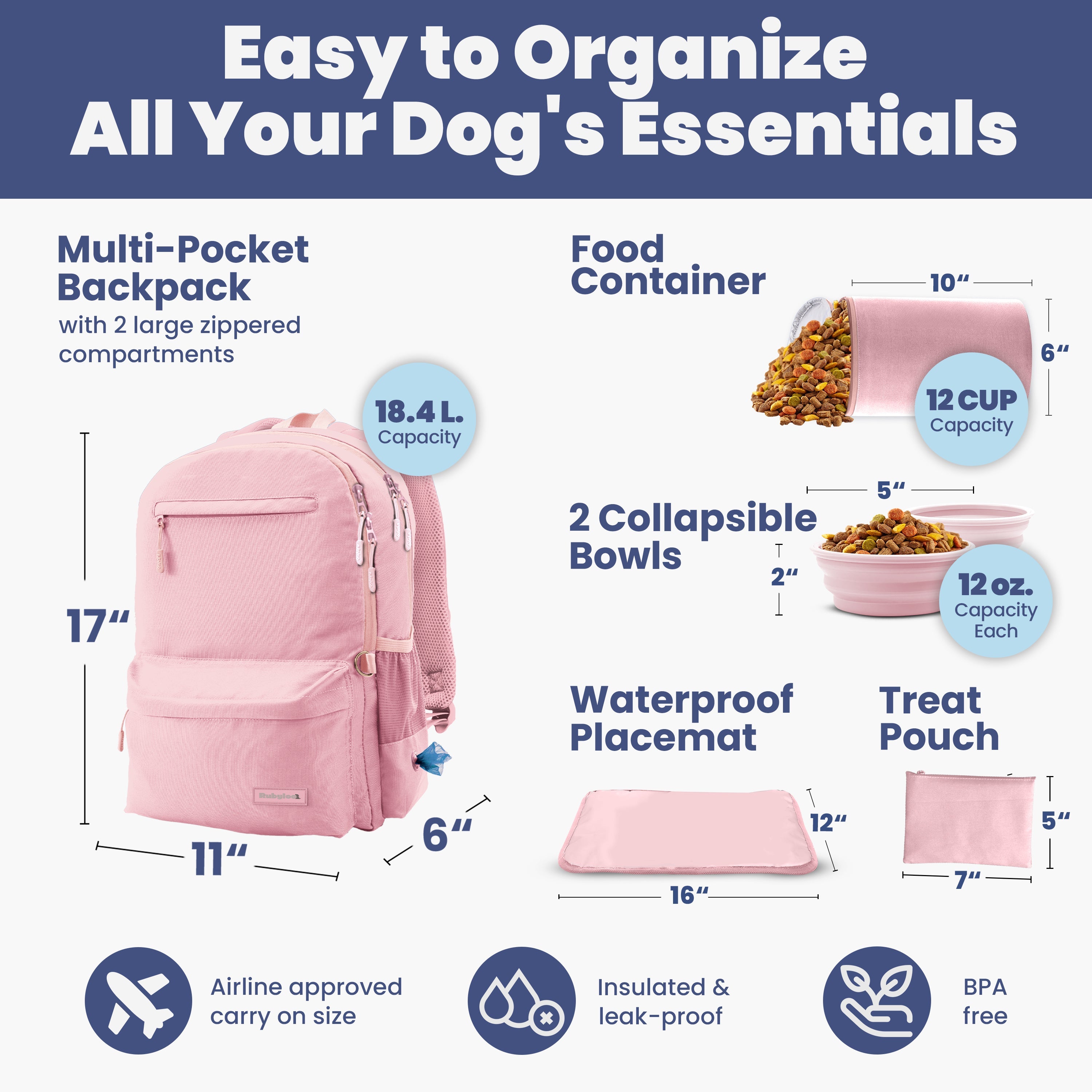 The Original Doggy Bag™ Backpack for pet Supplies