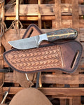 Handmade Ranch Cowboy Knives and Belt Sheath – 7.5” Damascus Steel