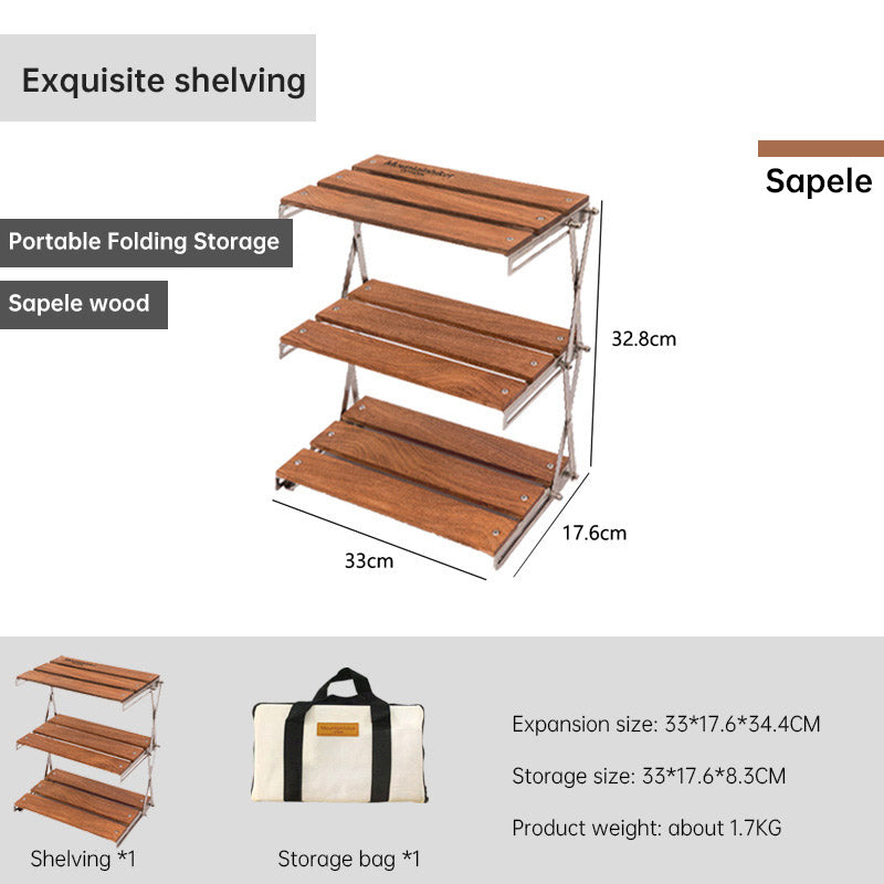 Mountaineering Outdoor Camping Rack Portable Storage Rack Three Layer Rack