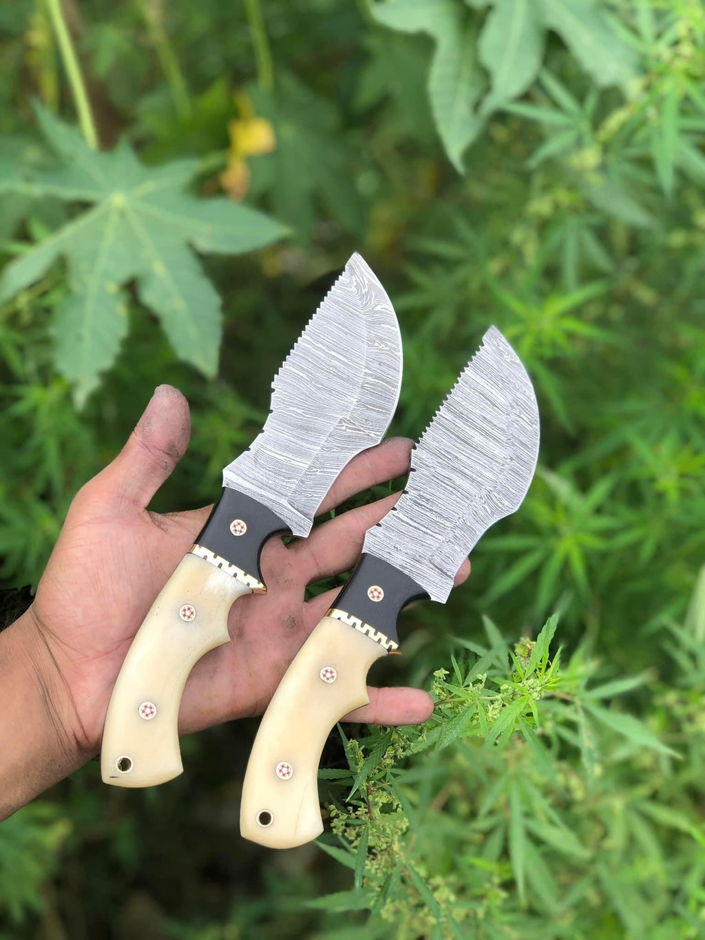 Custom Handmade Tom Brown Knife – 10" Damascus Steel Blade
