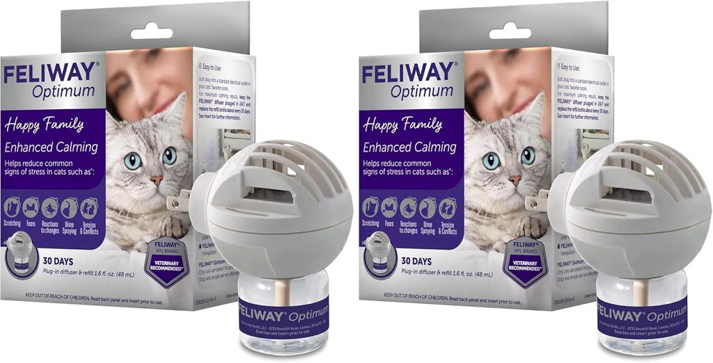 Feliway Optimum Cat Calming Diffuser Starter Kit, 48ml – 30-Day Stress Relief