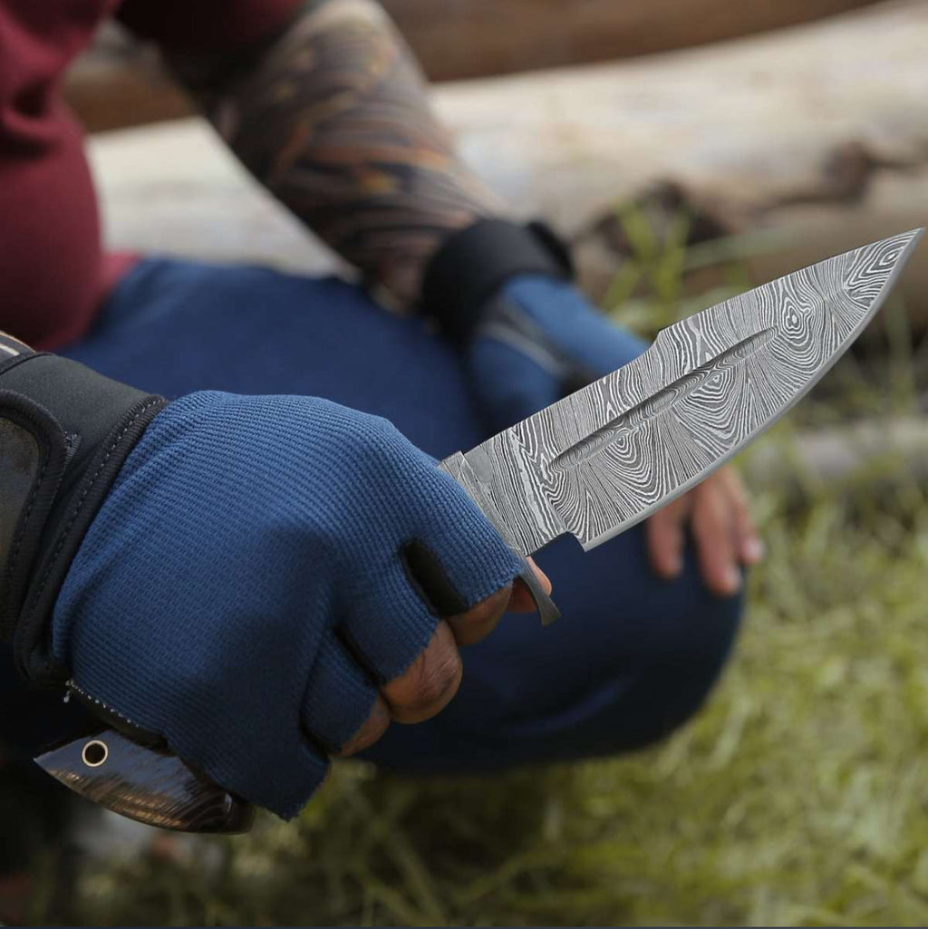 Bocat Damascus Steel Hunting Knife by cskforged