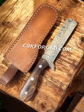 Damascus Bull Cutter Knife with Wood Handle