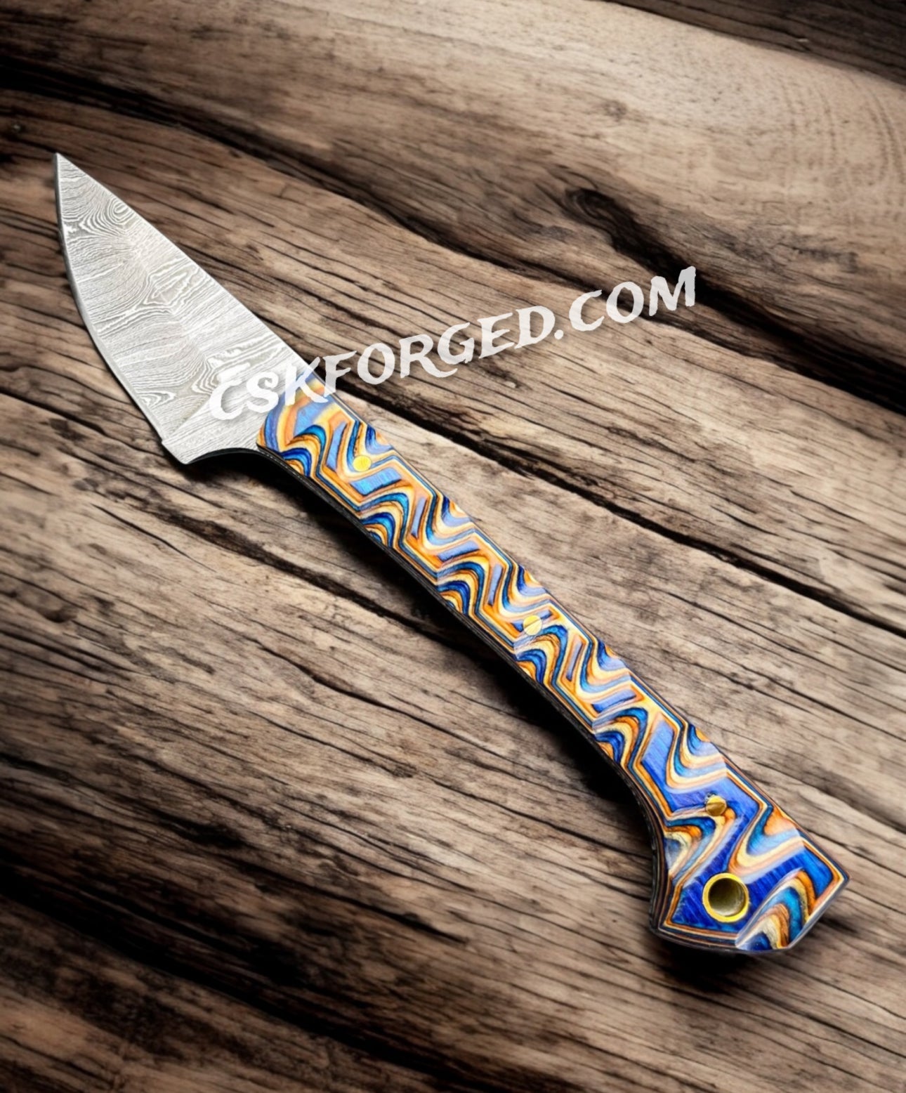 Prideful Fang Caping Damascus 6.6” Survival Knife