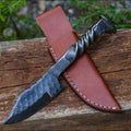 Diamond in the Rough Twisted Railroad Spike Knife | Full Tang Clip Point Camping Hiking Gifts for Him Hunting Blade
