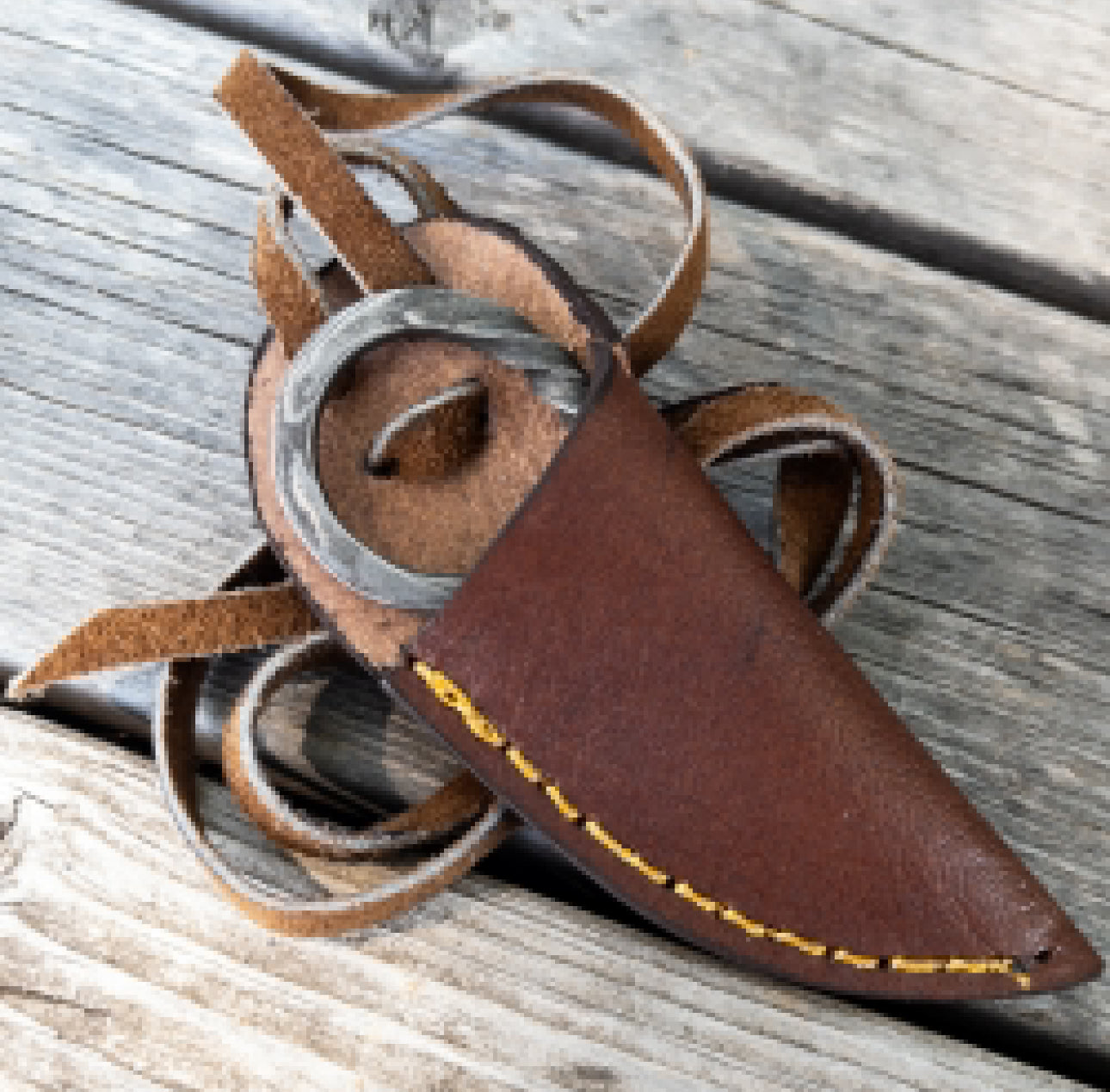 Miniature Damascus Steel Pocket Neck Knife - Medieval Scandinavian Inspired Hand Forged Collectible Viking Knife