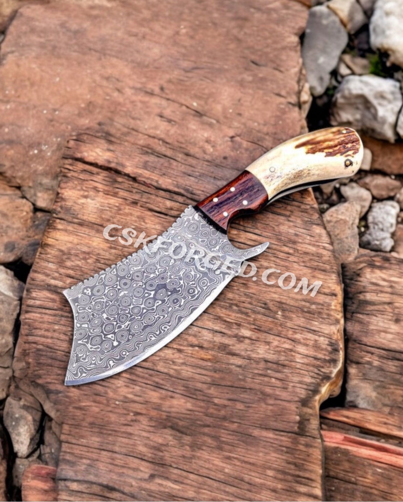 Magnus Jonsson Raindrop Damascus Cleaver