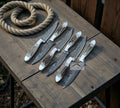 Valhalla Feast Damascus Steak Knife Set – 6-Piece Hand-Forged Damascus Steel Blades