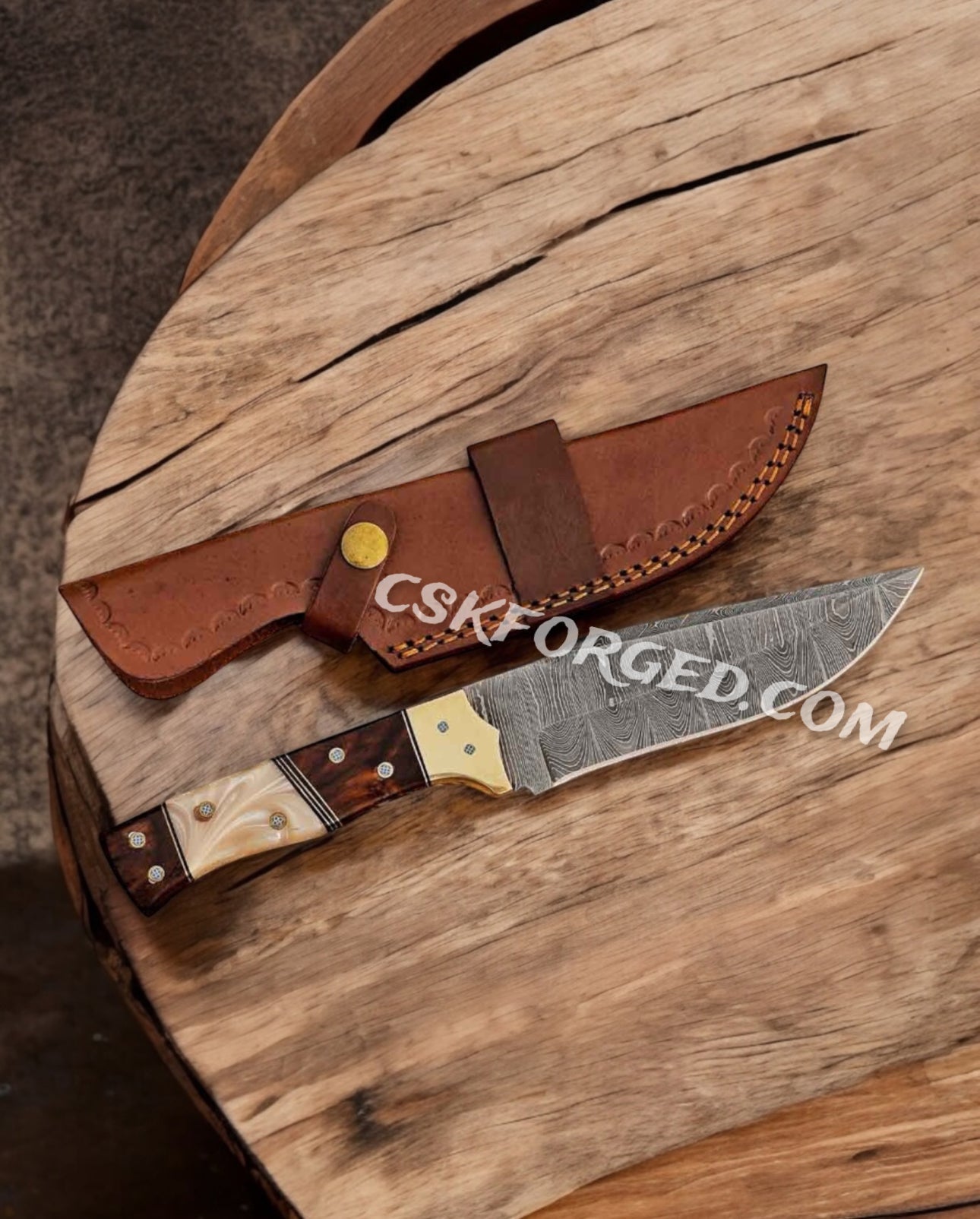 Savage Soul Damascus Blade -11" Hand Forged Hunting Knife
