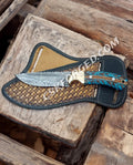 Ranch Cowboy Knives Damascus Steel and Pine Cone Handle