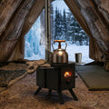 Hot Tent Wood Burning Stove with 8 Chimney Pipes & Ash Tray