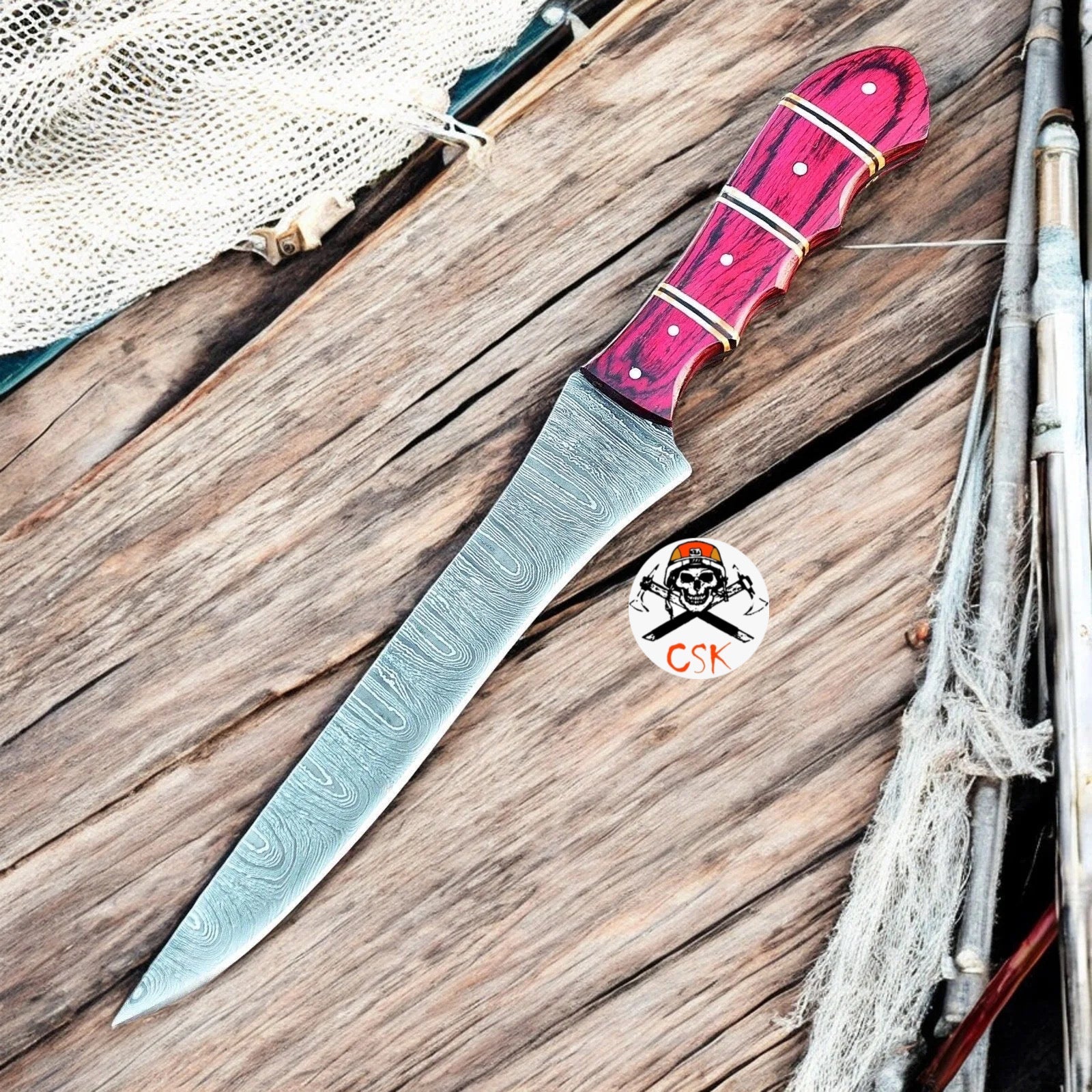 Damascus Fillet Knife – Redwood Elegance Mastercraft Fish Knife