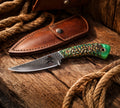 Rasp Forged Knife – D2 Steel Frontier Belt Knife with Pine Cone Handle