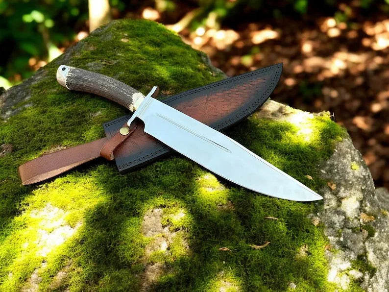 Frontier Legend Western Knife – Custom Handmade D2 Steel Blade with Antler Handle