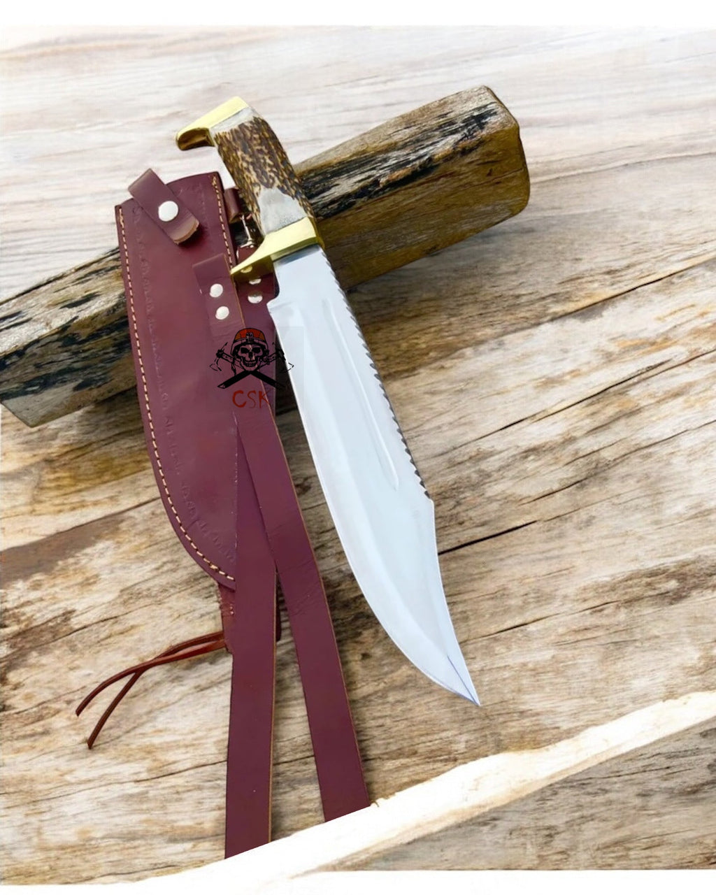 Highlander Antler Handle Knife Custom Handmade D2 Steel Blade