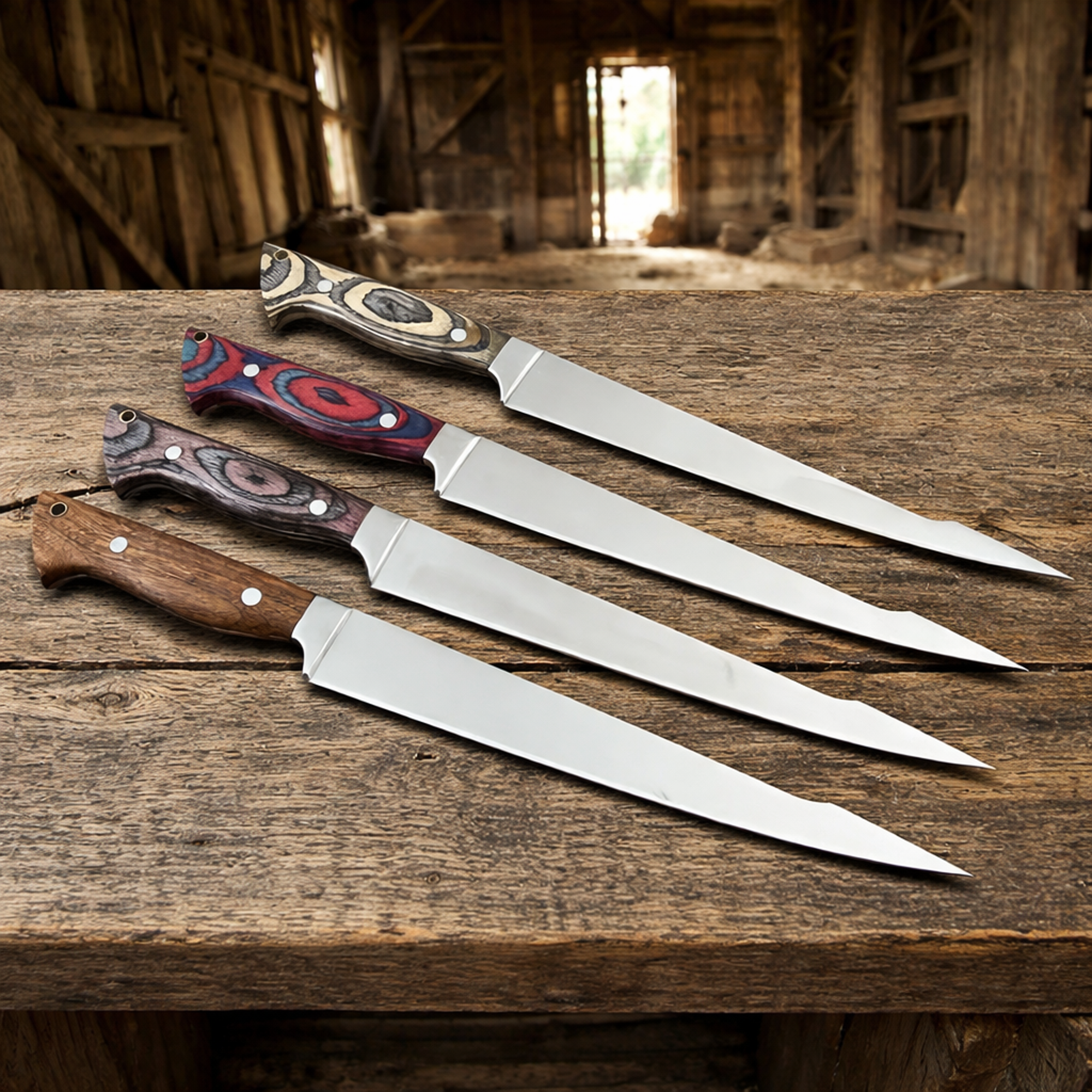 4 pieces Best Deal Handmade Flexible Fishing Fillet knife