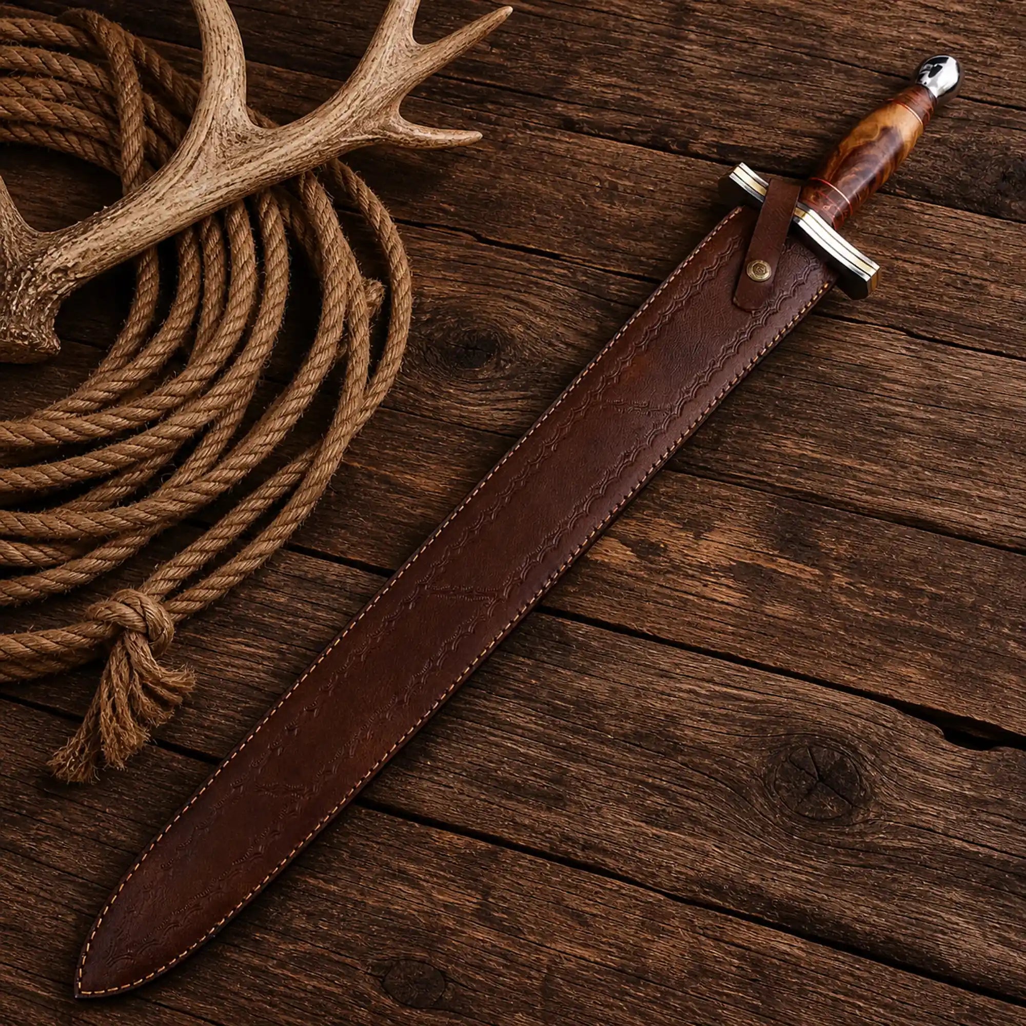 Sword Cowboy Fang High Carbon Steel Blade with Wood Handle