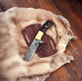 Unique Damascus Bull Cutter Knife Resin Handle