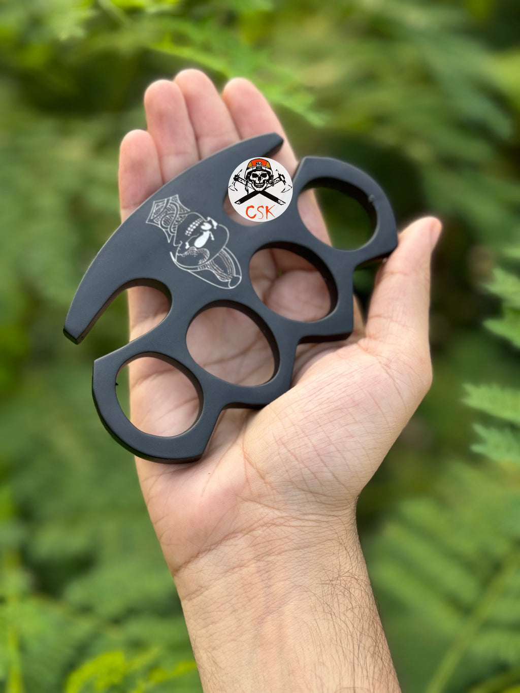Black Knuckle With Skull Engraved