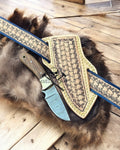 ROSE WOOD HOWLER – 6.25" DAMASCUS BELT KNIFE