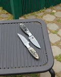 WORKING BUCKAROO COWBOY KNIFE SET WITH DAMASCUS BLADE
