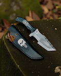 Skull Reaper Outdoor Tracker Knife – Hand-Forged Damascus Blade With Sheath