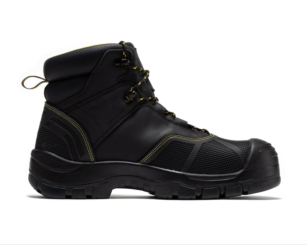 ROCKROOSTER Woodland Black 6 inch Waterproof Composite Toe Leather Work Boots AK663