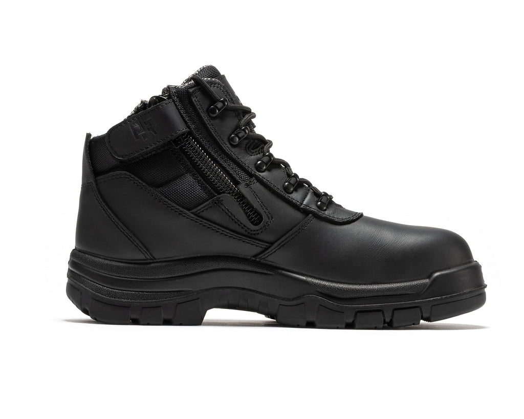 ROCKROOSTER Avalon Black 6 Inch Zip-sided Composite toe Leather Work Boots CP213BK