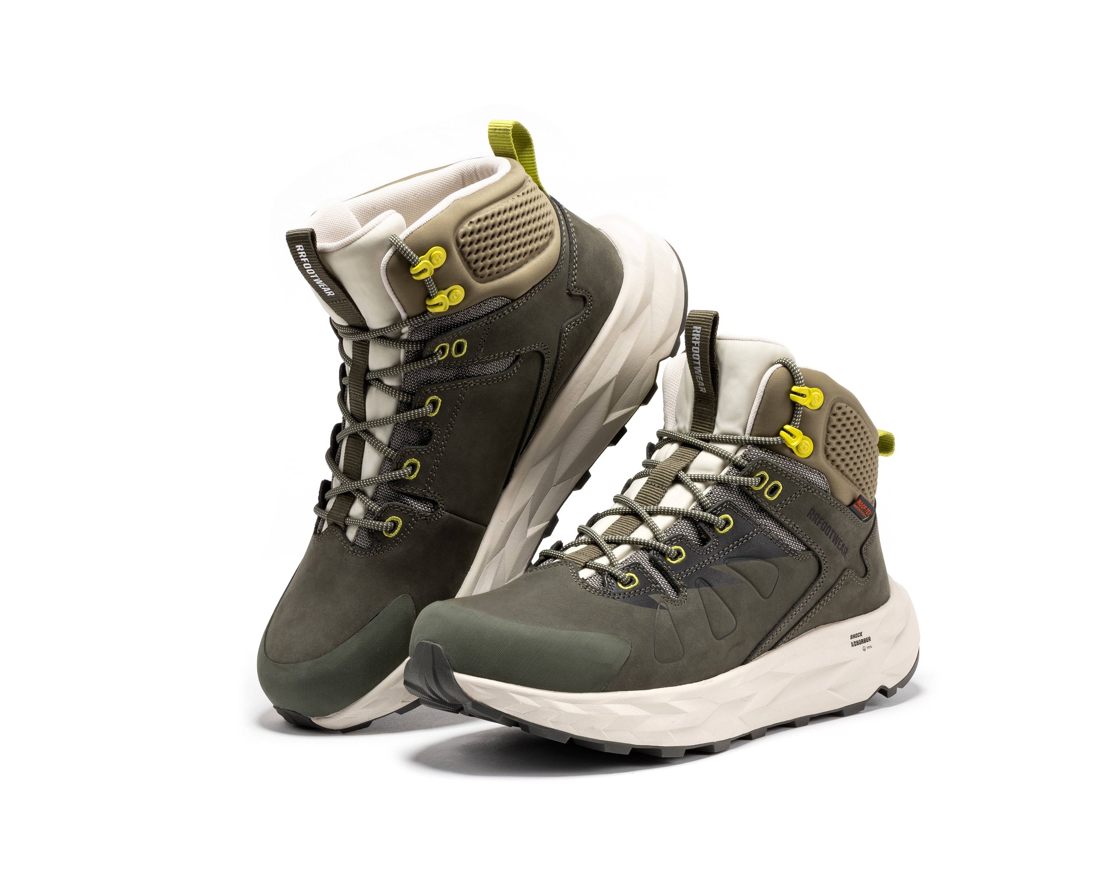 ROCKROOSTER Farmington Green 6 Inch Waterproof Hiking Boots with VIBRAM® Outsole