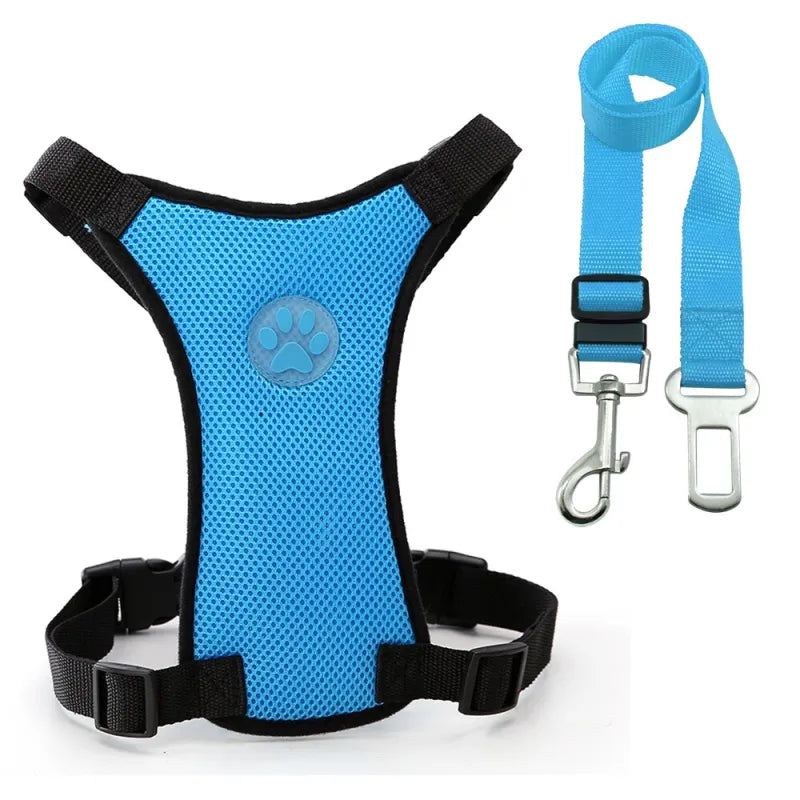 Dog  Breathable mesh chest straps for car safety