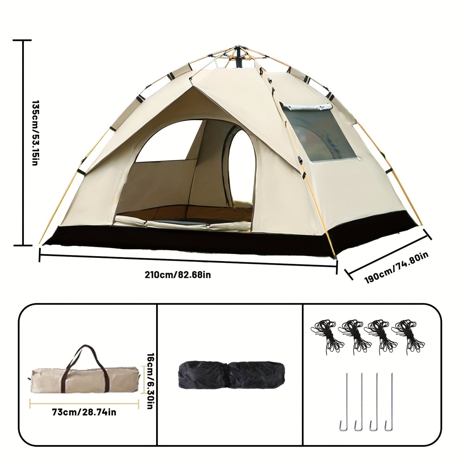 3-4 Person Instant Pop Up Camping Tent Waterproof