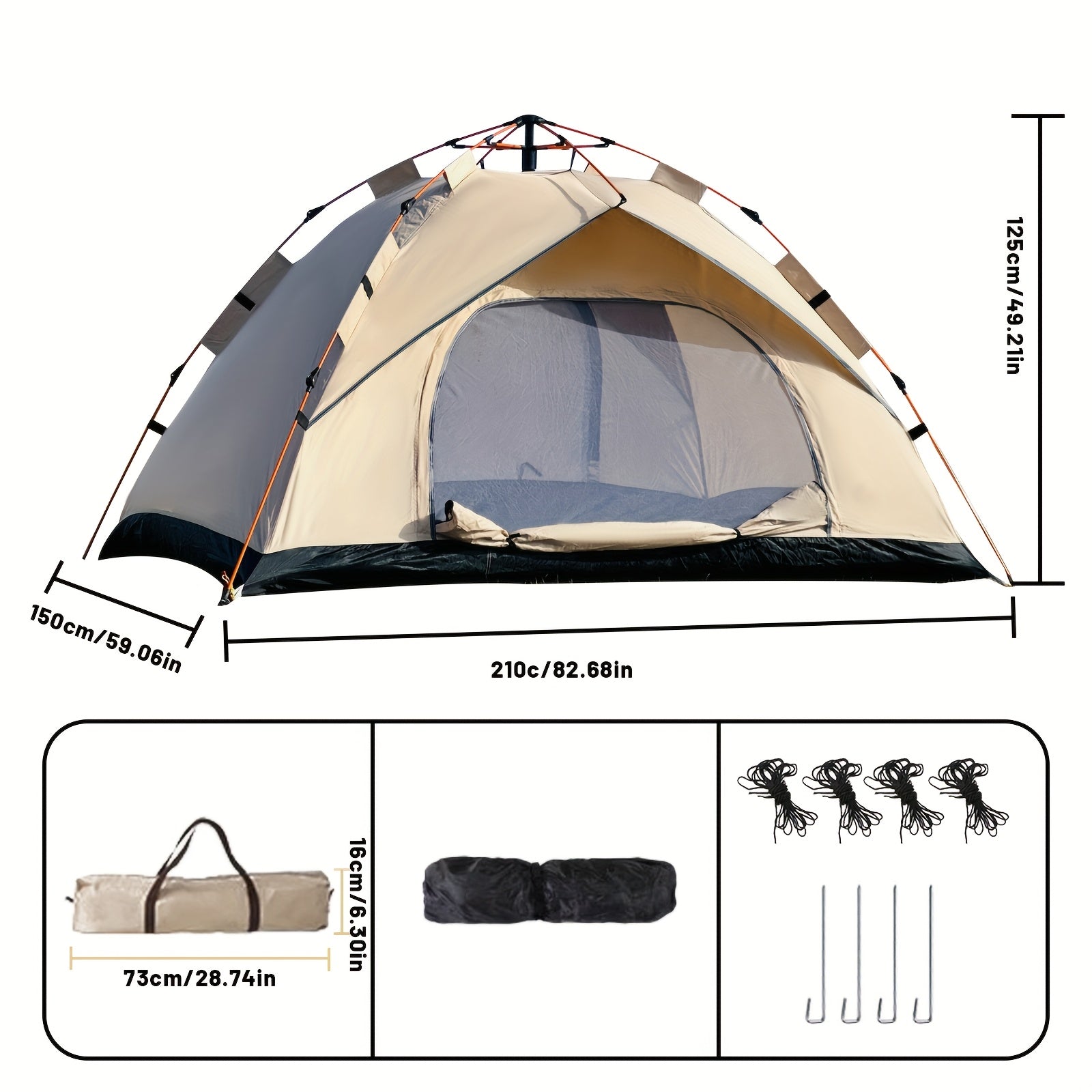 3-4 Person Instant Pop Up Camping Tent Waterproof