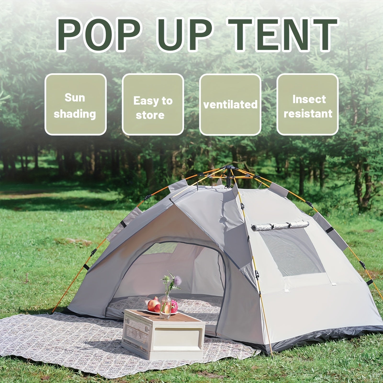 3-4 Person Instant Pop Up Camping Tent Waterproof