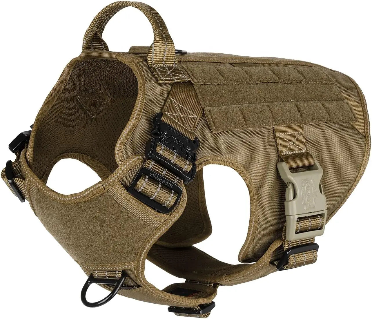 No-Pull Tactical Dog Harness with Handle & MOLLE Vest Adjustable