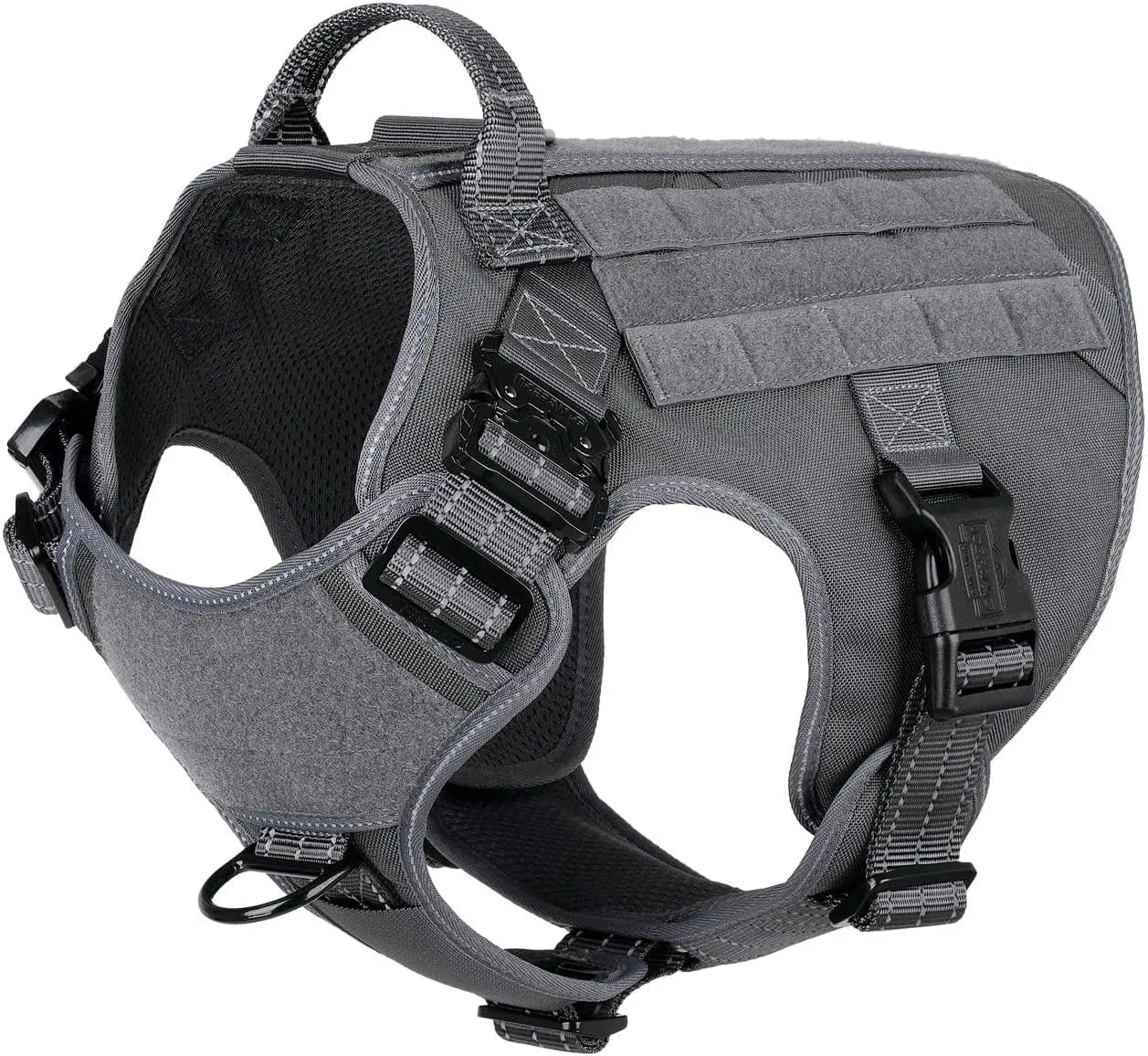 No-Pull Tactical Dog Harness with Handle & MOLLE Vest Adjustable