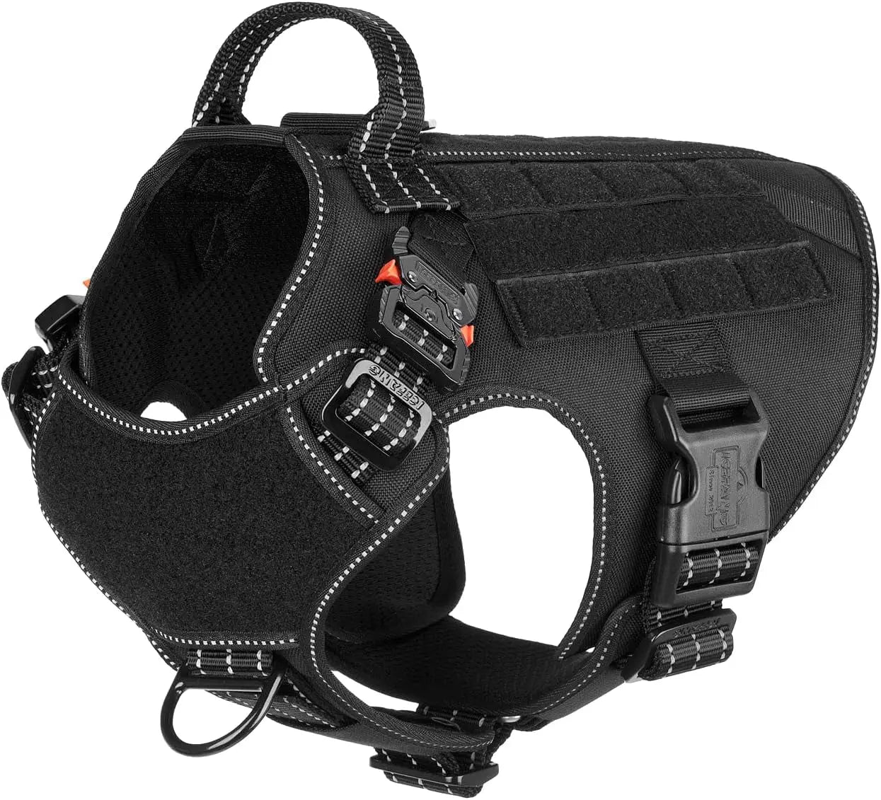 No-Pull Tactical Dog Harness with Handle & MOLLE Vest Adjustable