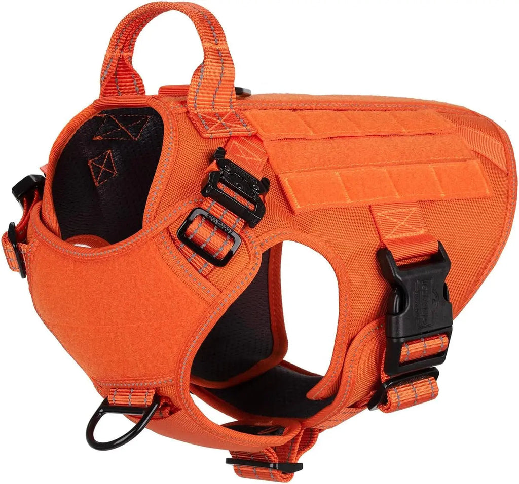 No-Pull Tactical Dog Harness with Handle & MOLLE Vest Adjustable