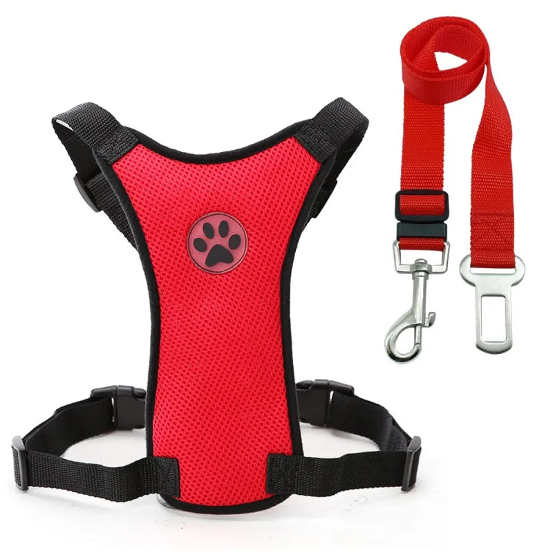 Dog  Breathable mesh chest straps for car safety