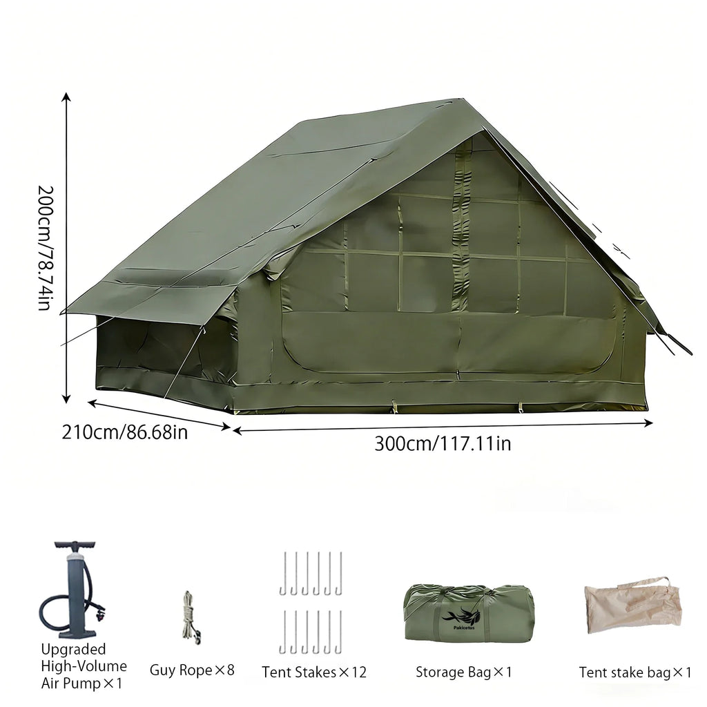 PAKICETUS Inflatable camping tent 4-8 people with windows portable water-resistant camping tent  Four season tents