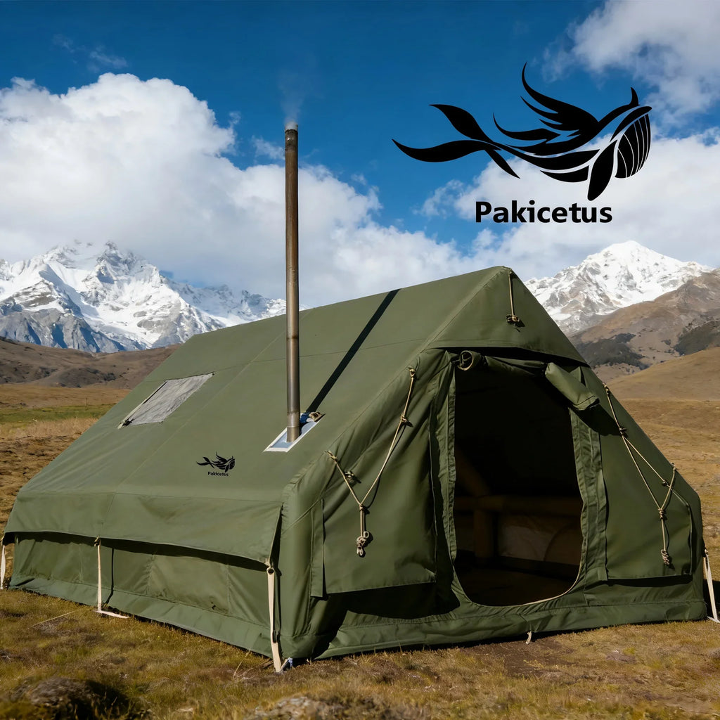 PAKICETUS Inflatable Camping Tent 4-8 People with Windows Portable Water-Resistant Camping Tent