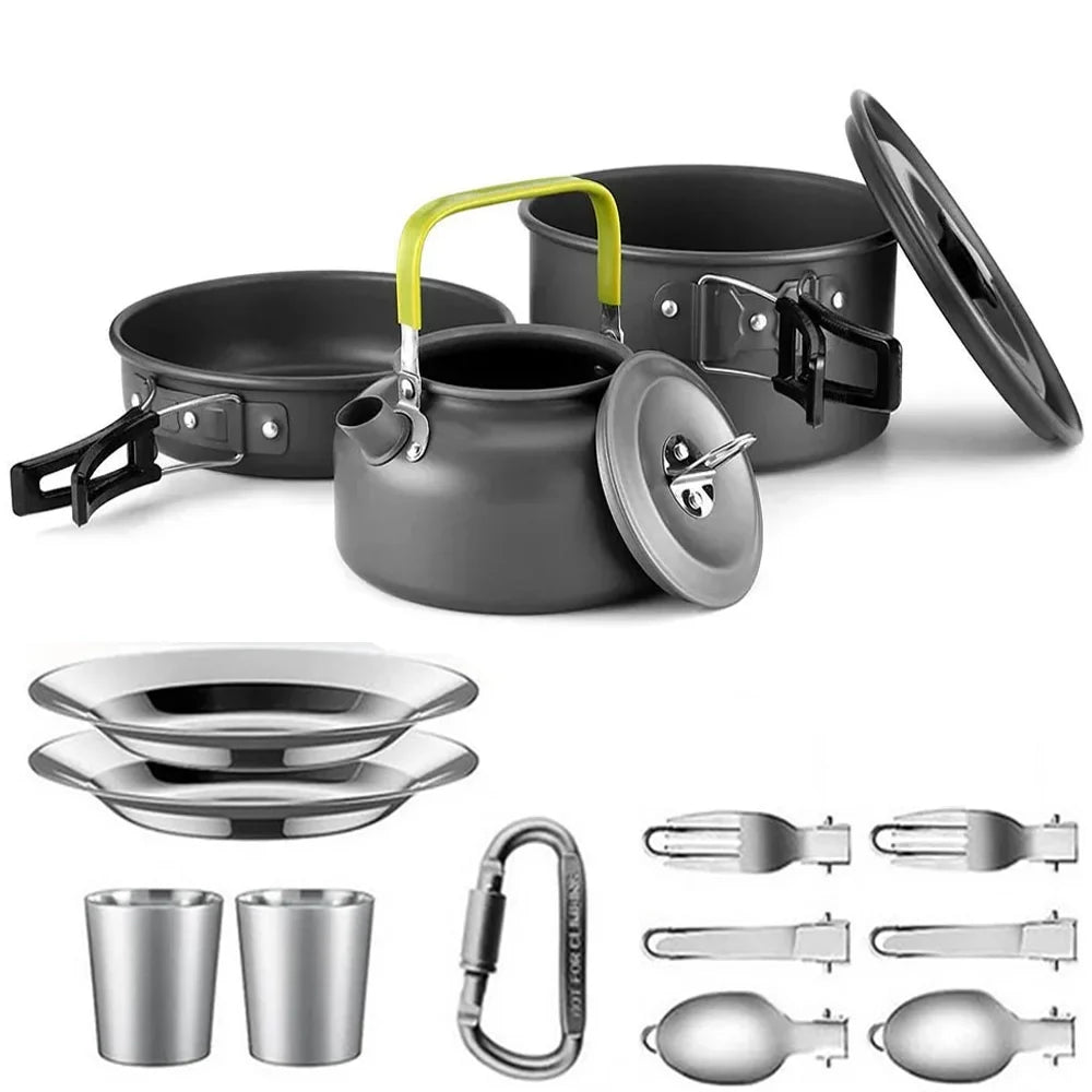 Camping Cooking Set Outdoor Aluminum Lightweight Equipment Camping